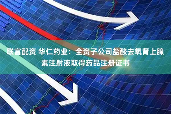 联富配资 华仁药业：全资子公司盐酸去氧肾上腺素注射液取得药品注册证书